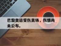 爱游戏登录app-巴黎奥运受伤离场，伤情尚未公布。